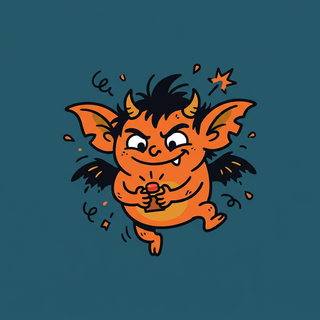 BAD orange gremlin logo